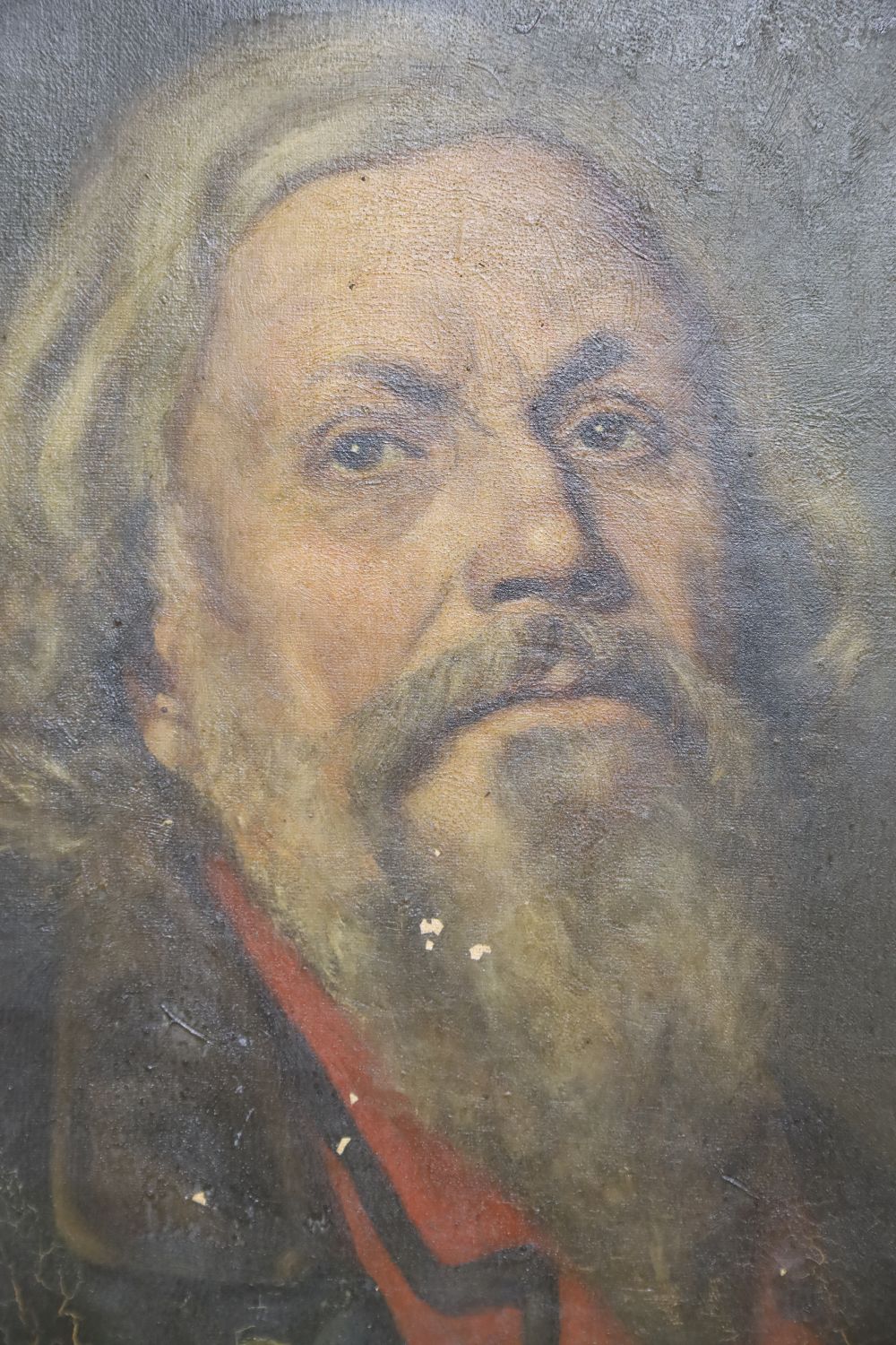 English School c.1900, oil on canvas, Portrait of a bearded man, 35 x 30cm